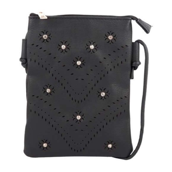 1 LEFT! Laser Cut Gorgeous Faux Leather Crossbody Everyday Bag - Picture 5 of 5